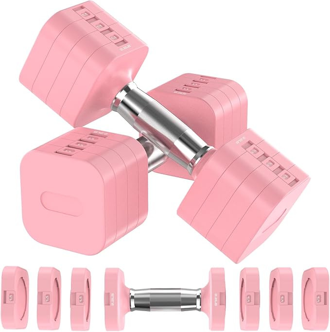22LBS Adjustable Dumbbells Set, Adjustable Weight Dumbbells with 4 Levels 4.4lb, 6.6lb, 8.8lb, 11... | Amazon (US)