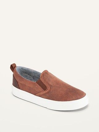 Unisex Textured Faux-Leather Slip-Ons for Toddler | Old Navy (US)