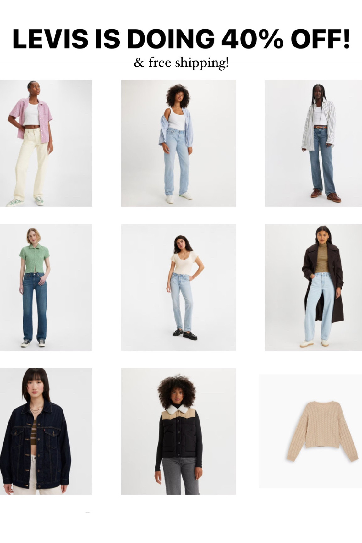 Levi’s 40% off + free shipping @levis #levisltkpartner #levis 

#LTKCyberWeek #LTKsalealert #LTKfindsunder100