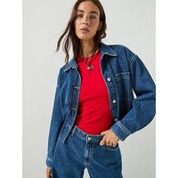 Tommy Jeans Stripe Relaxed Denim Shirt - Denim Dark in Blue | Very Ireland