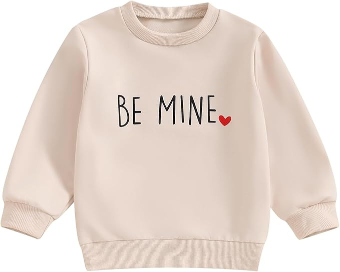 Bonangber Toddler Baby Girl Valentines Day Outfit Long Sleeve Crewneck Valentines Day Sweatshirt ... | Amazon (US)