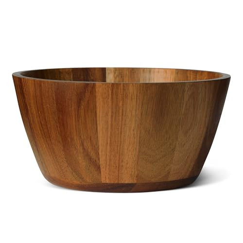 Amazon Basics Wooden Salad Bowl, Acacia Wood, 10 in. | Amazon (US)