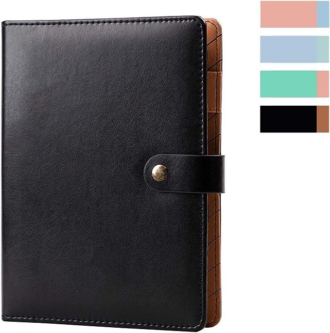 Leather Binder Journal Refillable Diary with Pen Holder, 6 Ring Binder Ruled Notebook and Journal... | Amazon (US)