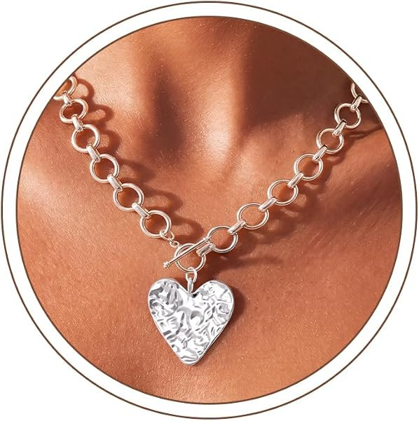 Chunky Gold Necklace for Women, 14K Gold Plated Statement Necklaces | Amazon (US)