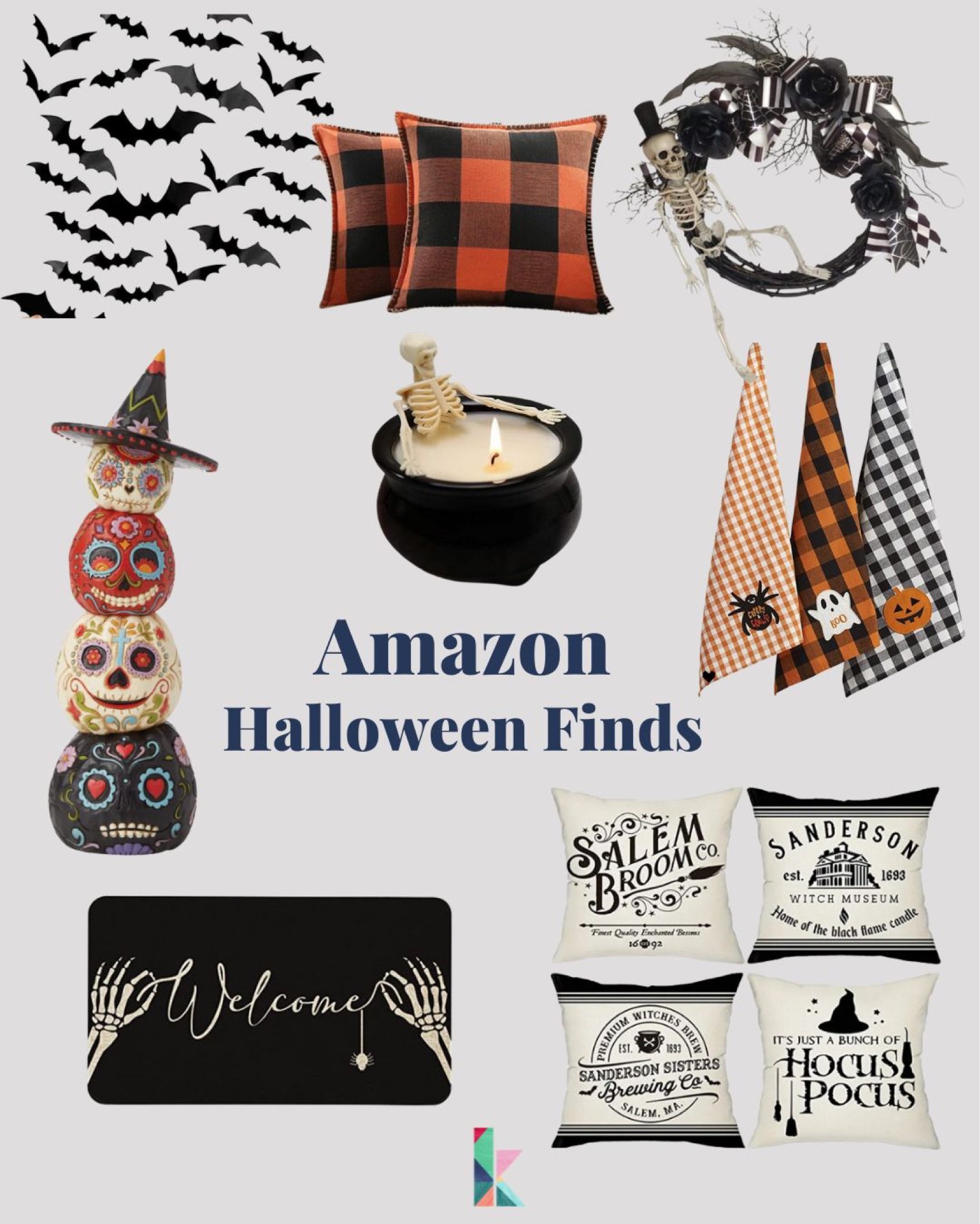 Halloween decor, Amazon, Amazon Halloween, Halloween, spooky, skeleton, Amazon decor, fall, pillow, welcome, bats, wreath, October, Amazon finds, Halloween kitchen, Halloween candle, Amazon kids, kids pjs, day of the dead, pumpkin

#ltkhalloween

#LTKunder100 #LTKhome #LTKSeasonal