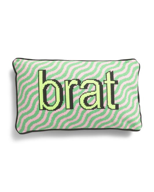 9x15 Brat Needlepoint Pillow | TJ Maxx