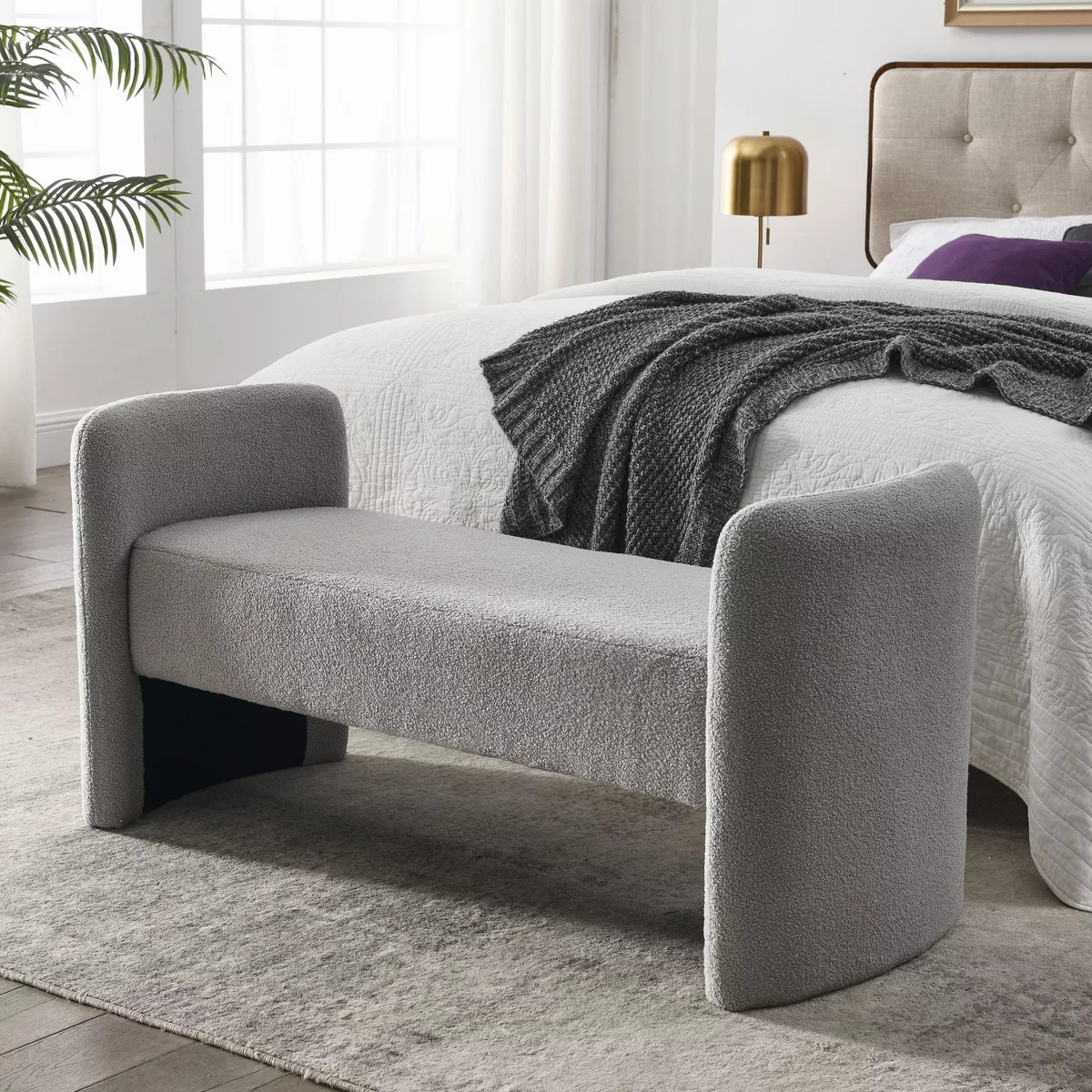 52" Bedroom End Bench, Modern Design Teddy Upholstered Bench - ModernLuxe | Target