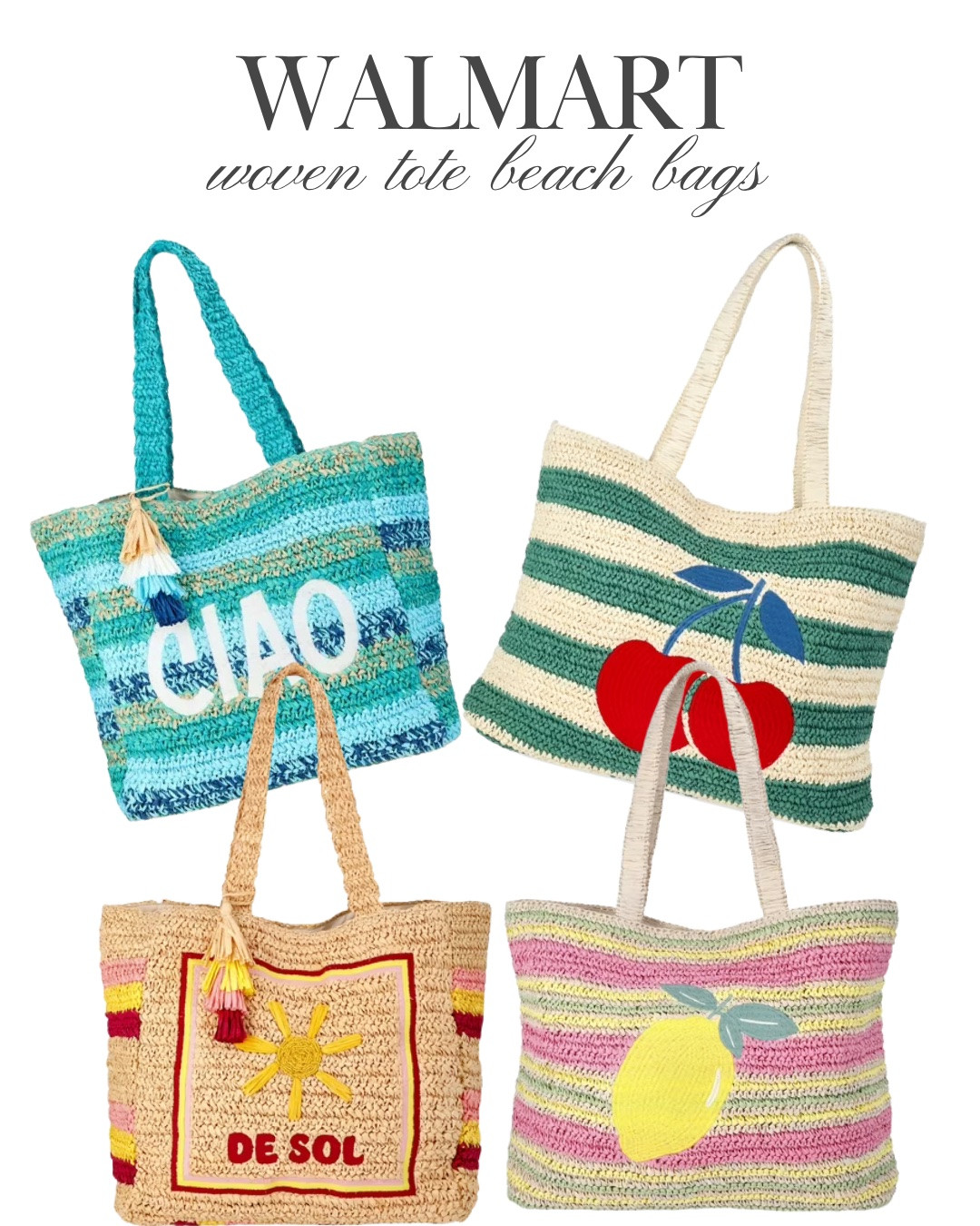 Walmart summer beach bags and totes!