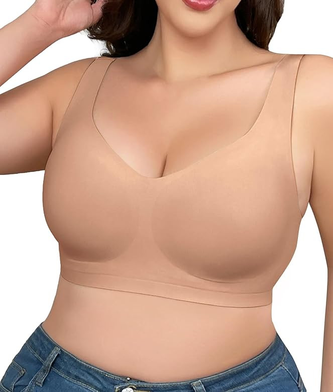 SHAPERX Bras for Women No Underwire Seamless Oversized Everyday Bra Comfort Wireless Padded Soft ... | Amazon (US)