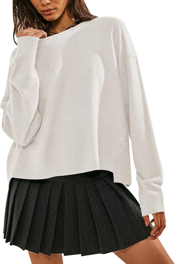 Ugerlov Oversized Sweaters for Women Crewneck Long Sleeve Shirts Casual Loosed Fit Sweatshirts Dr... | Amazon (US)
