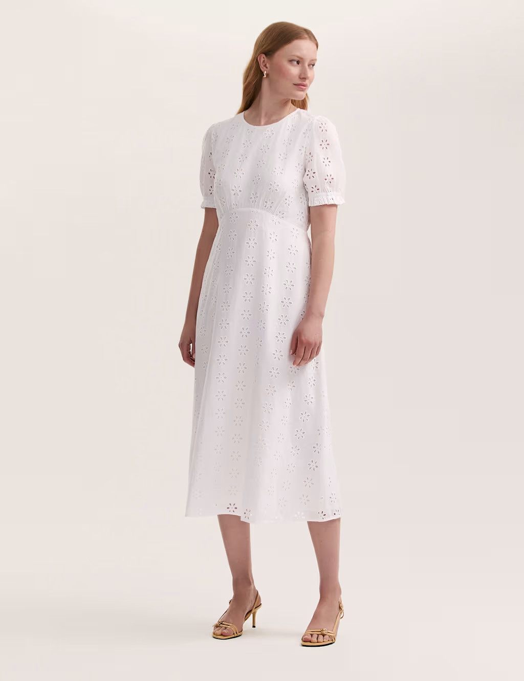 Pure Cotton Embroidered Midi Tea Dress | Marks & Spencer (UK)
