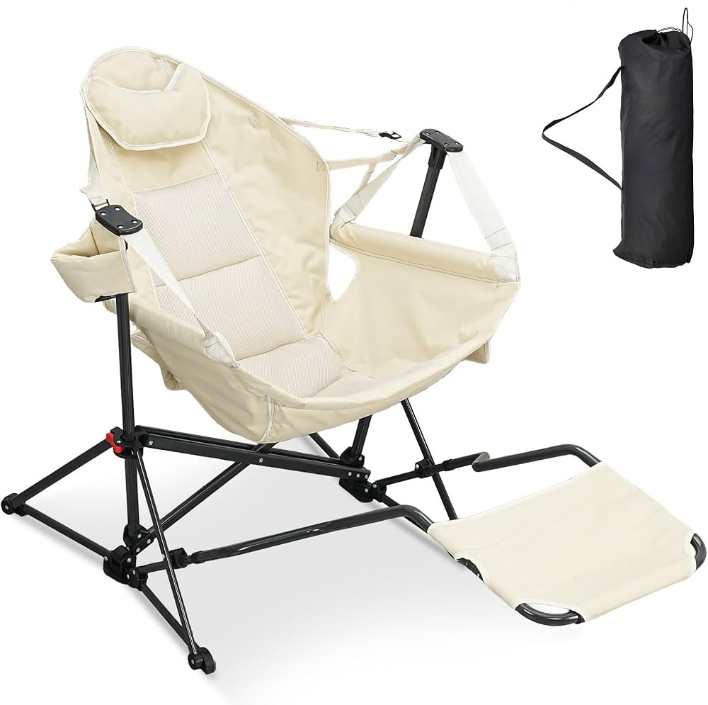 Ainfox Hammock Camping Chair with Footrest, Foldable Portable Rocking Chairs for Adults Outside S... | Amazon (US)