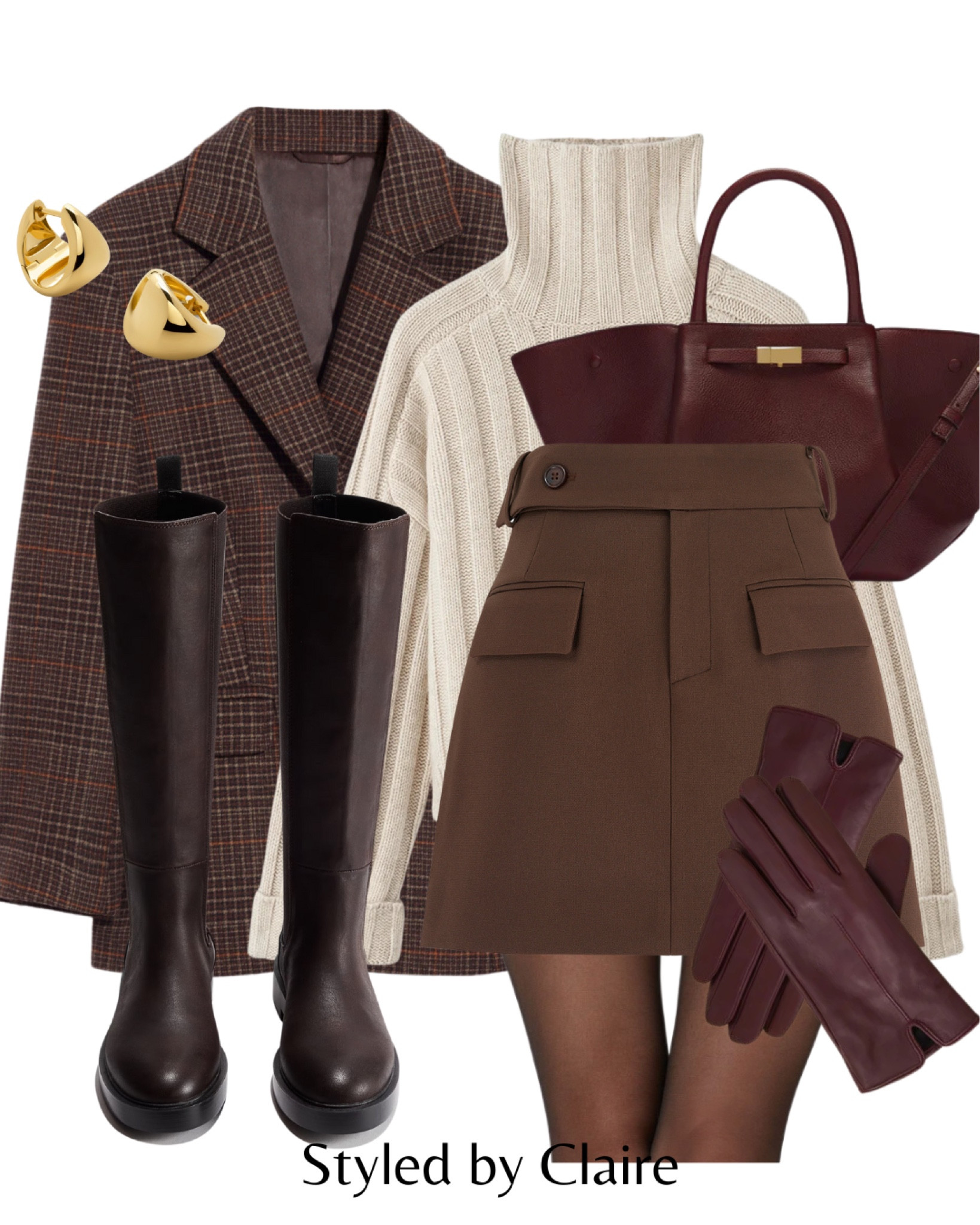 Love everything about this outfit🤎
Tags: houndstooth checked blazer other stories oversized ribbed knit wool turtleneck jumper odd muse chocolate brown tweed skirt tights leather gloves burgundy knee high boots H&M demellier London tote bag New York earrings fashion autumn winter inspo outfit ideas city break chic women’s style trending

#LTKbag #LTKshoes #LTKCyberWeek