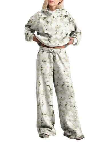 SHBECYDE Women 2 Piece Lounge Outfits Camo Hoodies Sweatpants Sets Maple Leaf Print Hooded Sweatshirt Sweatpants Tracksuits | Amazon (US)