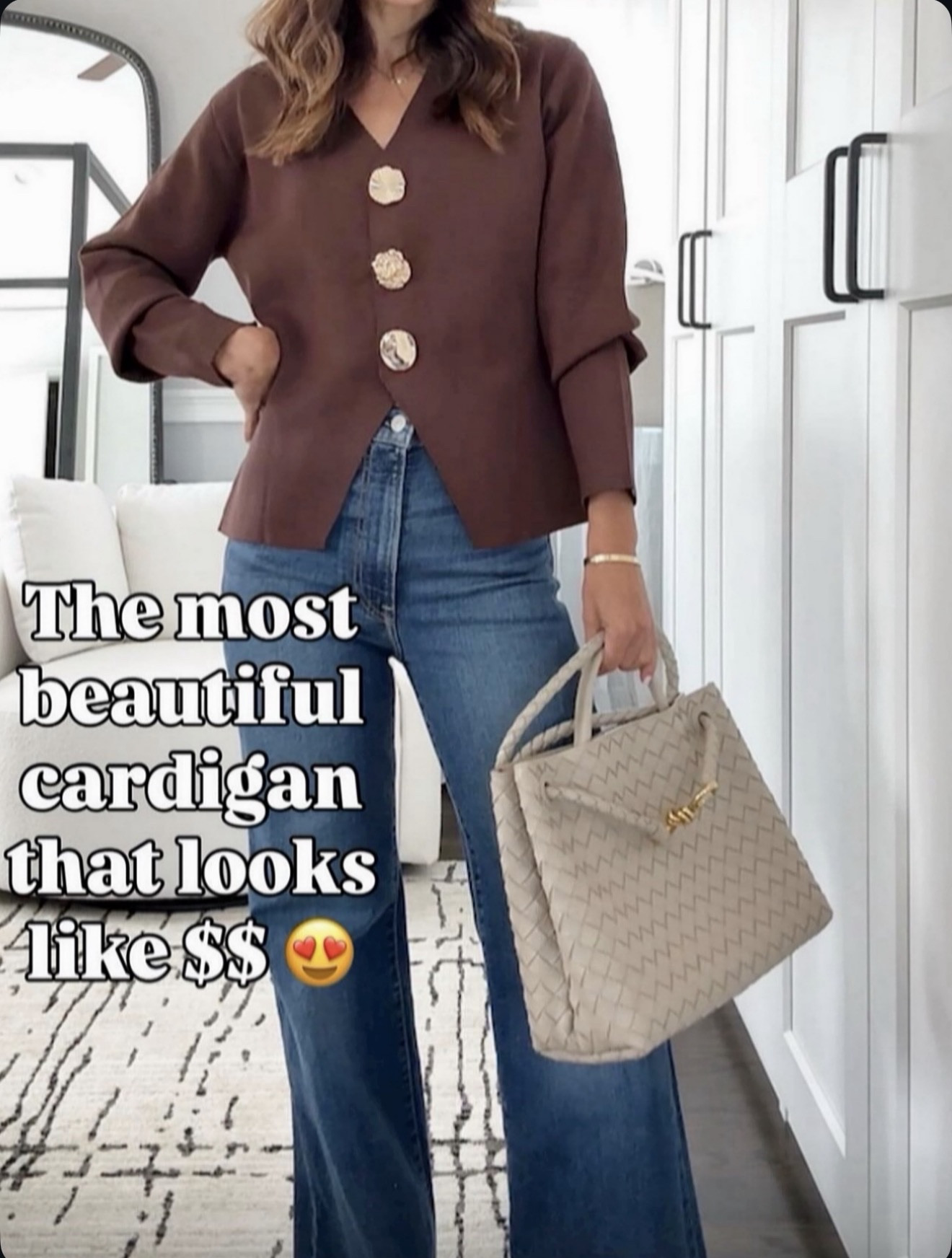 This cardigan looks designer but it’s a total steal 🤎 gold statement buttons and that rich brown tone make it such a chic piece. Wearing size small.

#LTKSeasonal #LTKHoliday #LTKGiftGuide