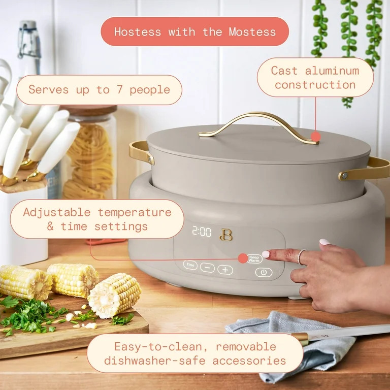 Beautiful 10 in 1, 6 Qt Electric Multi-Cooker, Porcini Taupe by Drew Barrymore - Walmart.com | Walmart (US)