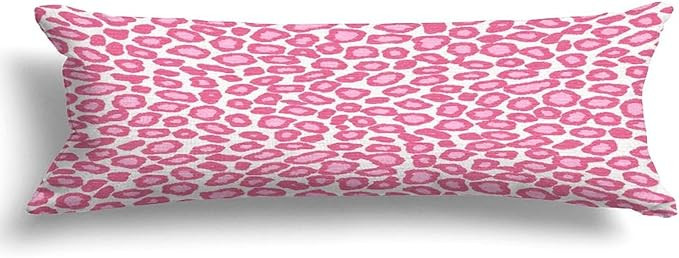 Cheetah Leopard Print Animal,Pink Body Pillow 20x59 Cotton Decorative Body Pillow Cover Case with... | Amazon (US)