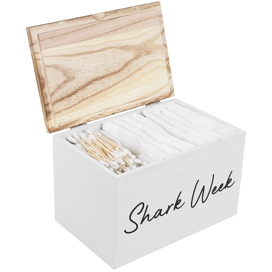 TNTGMG Tampon Holder, Wooden Pad and Tampon Organiser with Lid, 20 x 13 x 13 cm, Organiser for Wo... | Amazon (DE)
