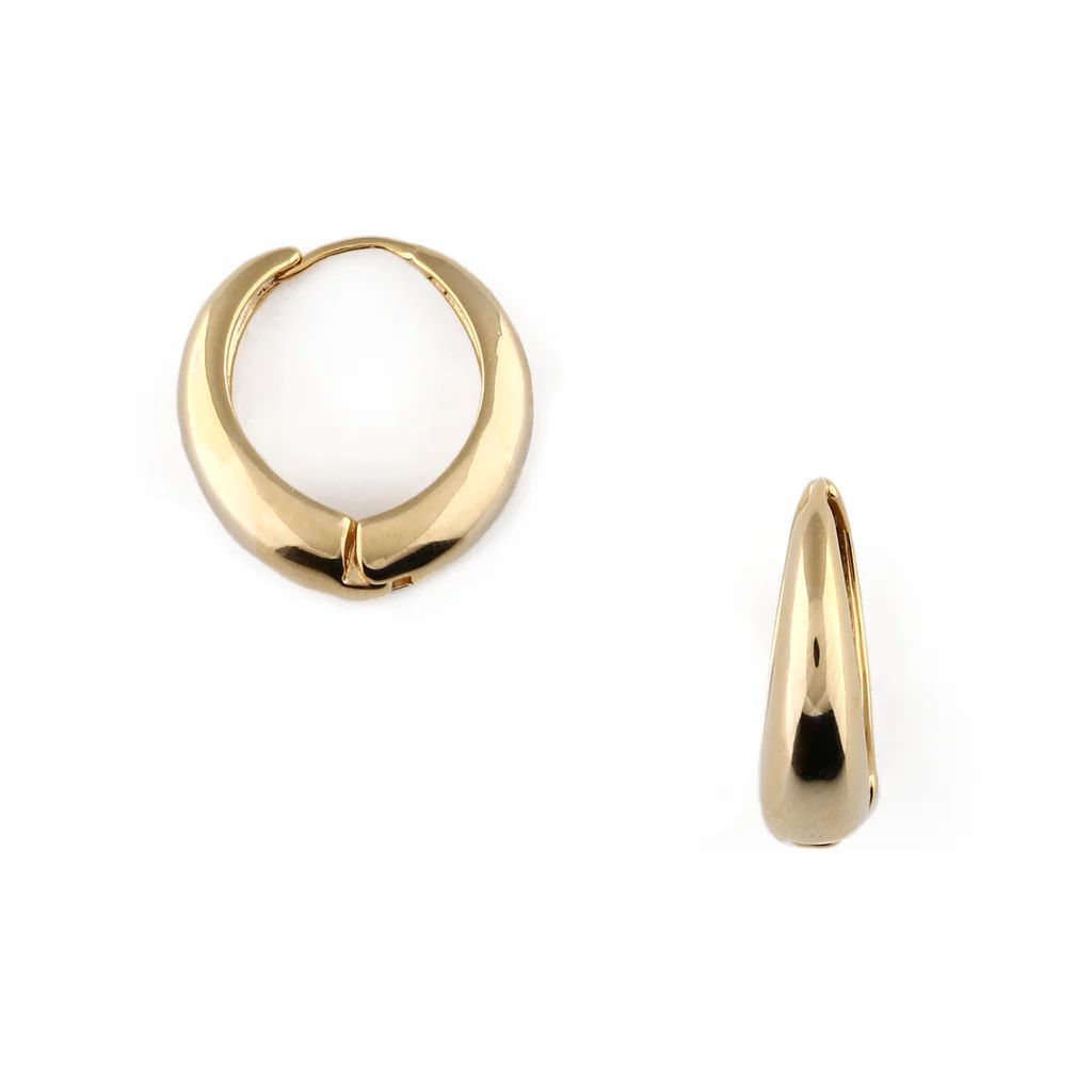 Large Tapered Hoop Earrings - Gold | Orelia London