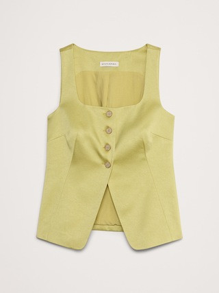 Satin Square-Neck Long Vest | Banana Republic (US)