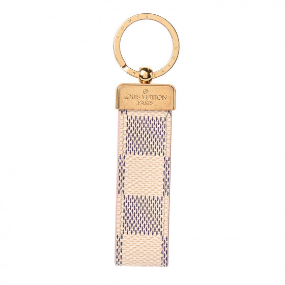 LOUIS VUITTON Damier Azur Dragonne Key Holder Rose Ballerine | Fashionphile