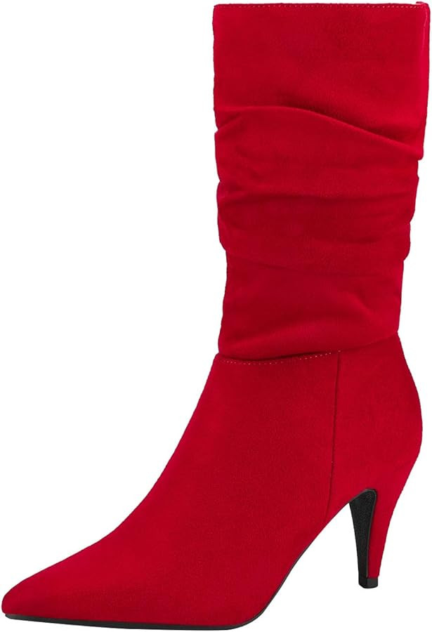 DREAM PAIRS Women's High Heel Mid Calf Boots Slouchy Pointed Toe Fall Boots | Amazon (US)