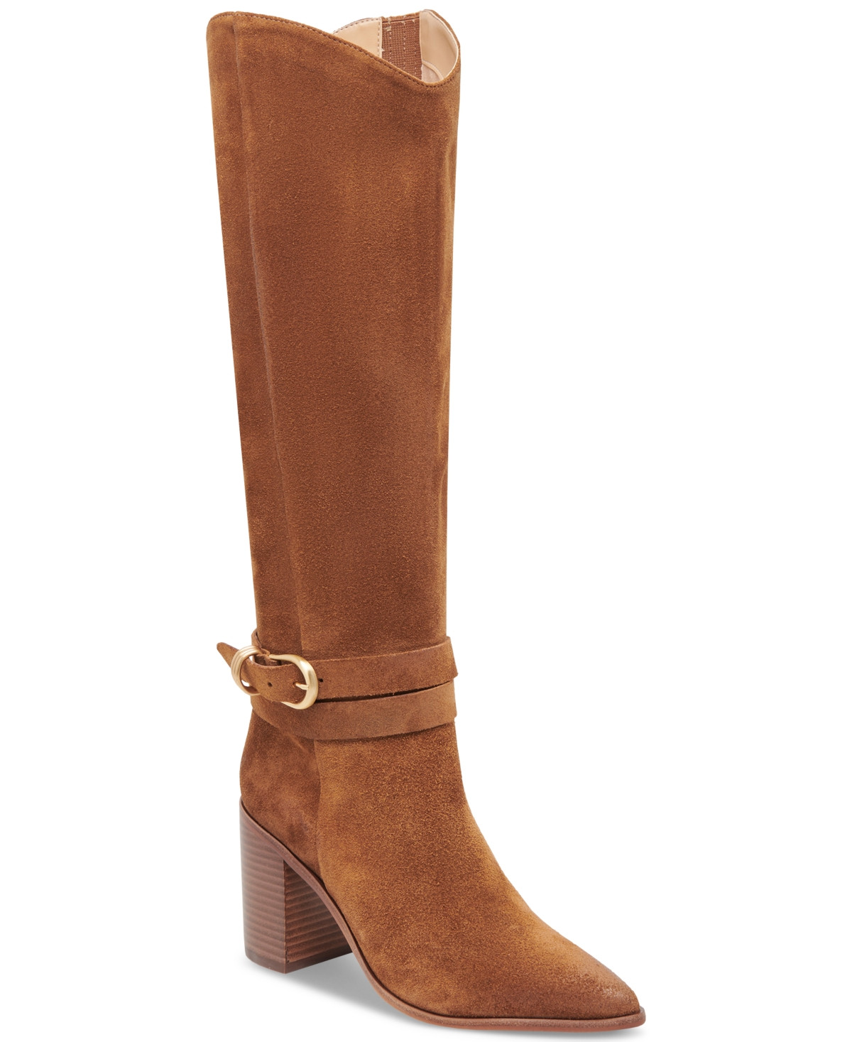 Dolce Vita Women's Tyrone Tall Block-Heel Dress Boots - Brown Suede | Macy's