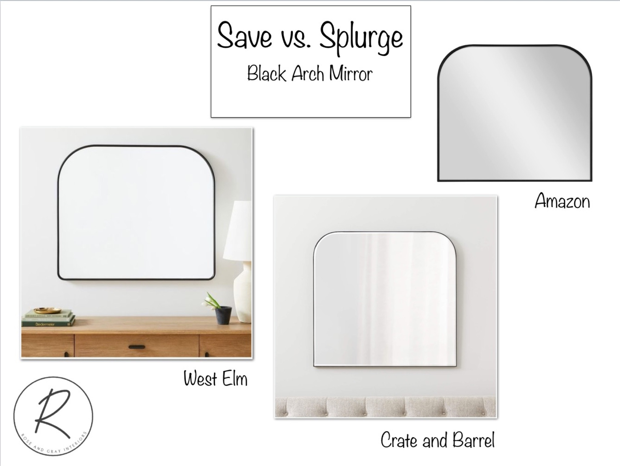 Save vs splurge on a black arched mirror 🖤 Amazon home mirror, crate and barrel mirror, west elm mirror, walmart mirror. 

#LTKhome #LTKSale #LTKfindsunder100