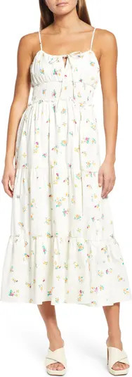 Wisteria Floral Tiered Midi Sundress | Nordstrom