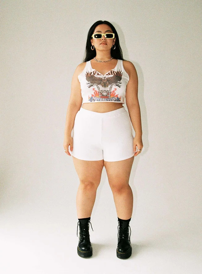Organic Bailey Bike Short White Curve | Princess Polly US