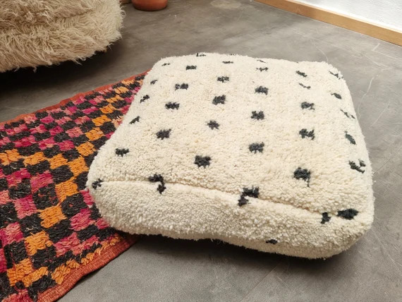 Pouf Moroccan handmade, Pouf House Square, Coushion  Bohème-AZILAL sol Pouf, coussin de sol -Mad... | Etsy (US)