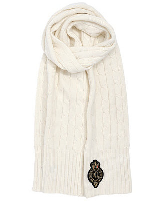 Cable Crest Patch Scarf | Macy's