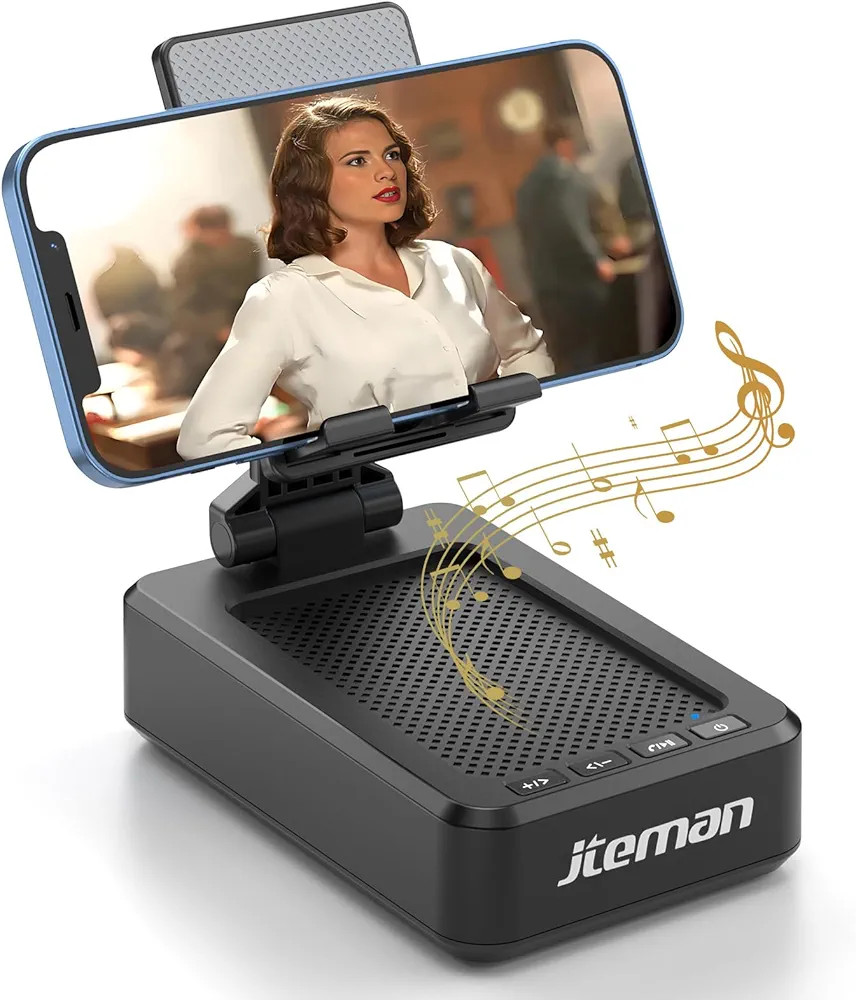 Cell Phone Stand with Wireless Bluetooth Speaker and Anti-Slip Base HD Surround Sound Perfect for... | Amazon (US)