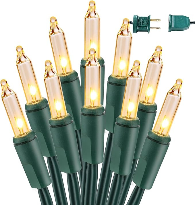 BrizLabs Clear Christmas Lights Outdoor 300 Count 69.6ft Incandescent Christmas Lights Connectabl... | Amazon (US)