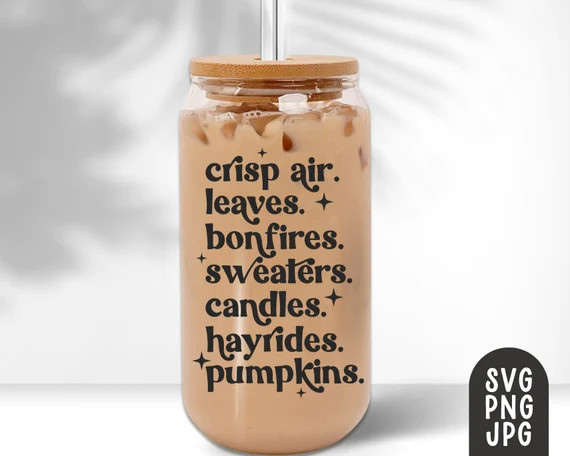 Fall Favorites Can Glass Svg Fall Can Glass Design Svg - Etsy | Etsy (US)