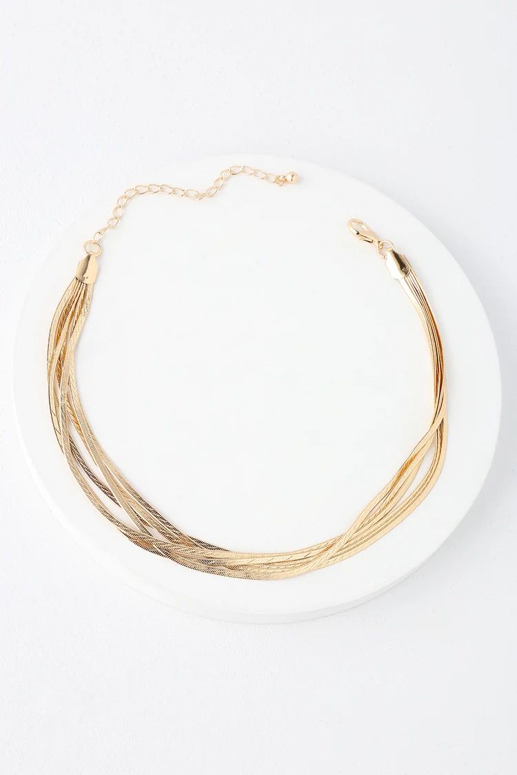 Partnership Gold Layered Choker Necklace | Lulus