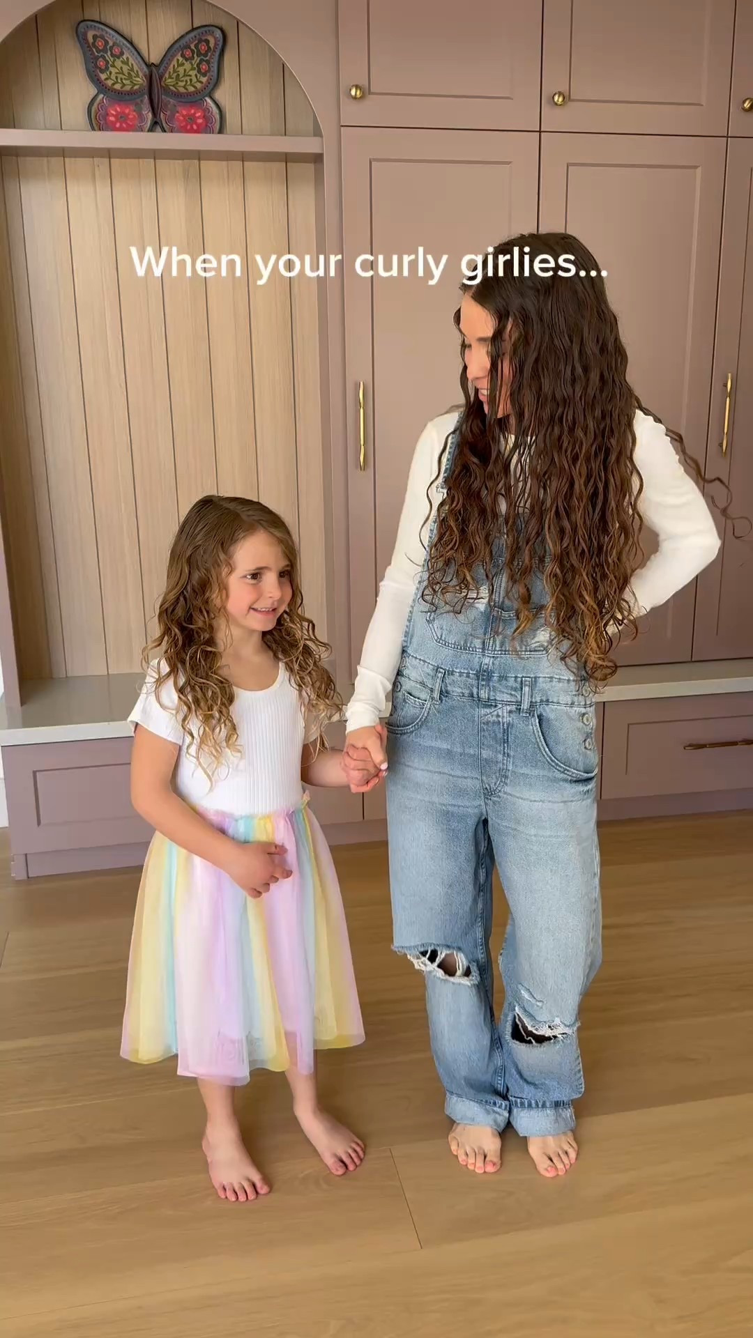 Curly girlies in their current fave outfits! The softest and most flattering denim overalls, and a comfy dress for a little princess 💓 

#LTKPetite #LTKFamily