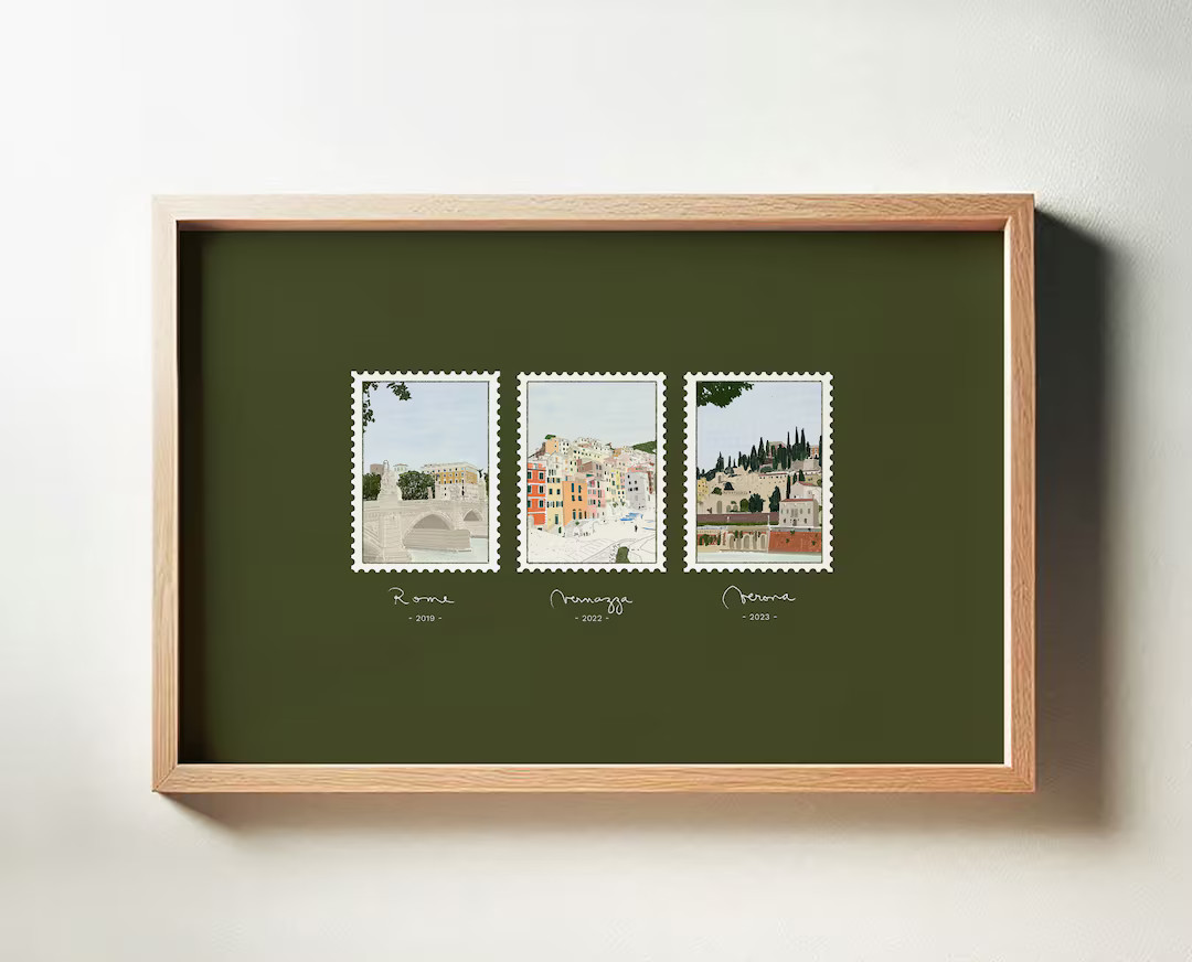 Personalized Favorite Place Art Print: Custom Travel Stamp Sketch Gift | Etsy (US)