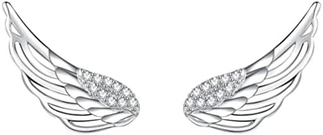 Holibanna Clipes de orelha de pino de asa de anjo prateado Clipes de orelha de cristal Escavadore... | Amazon (BR)