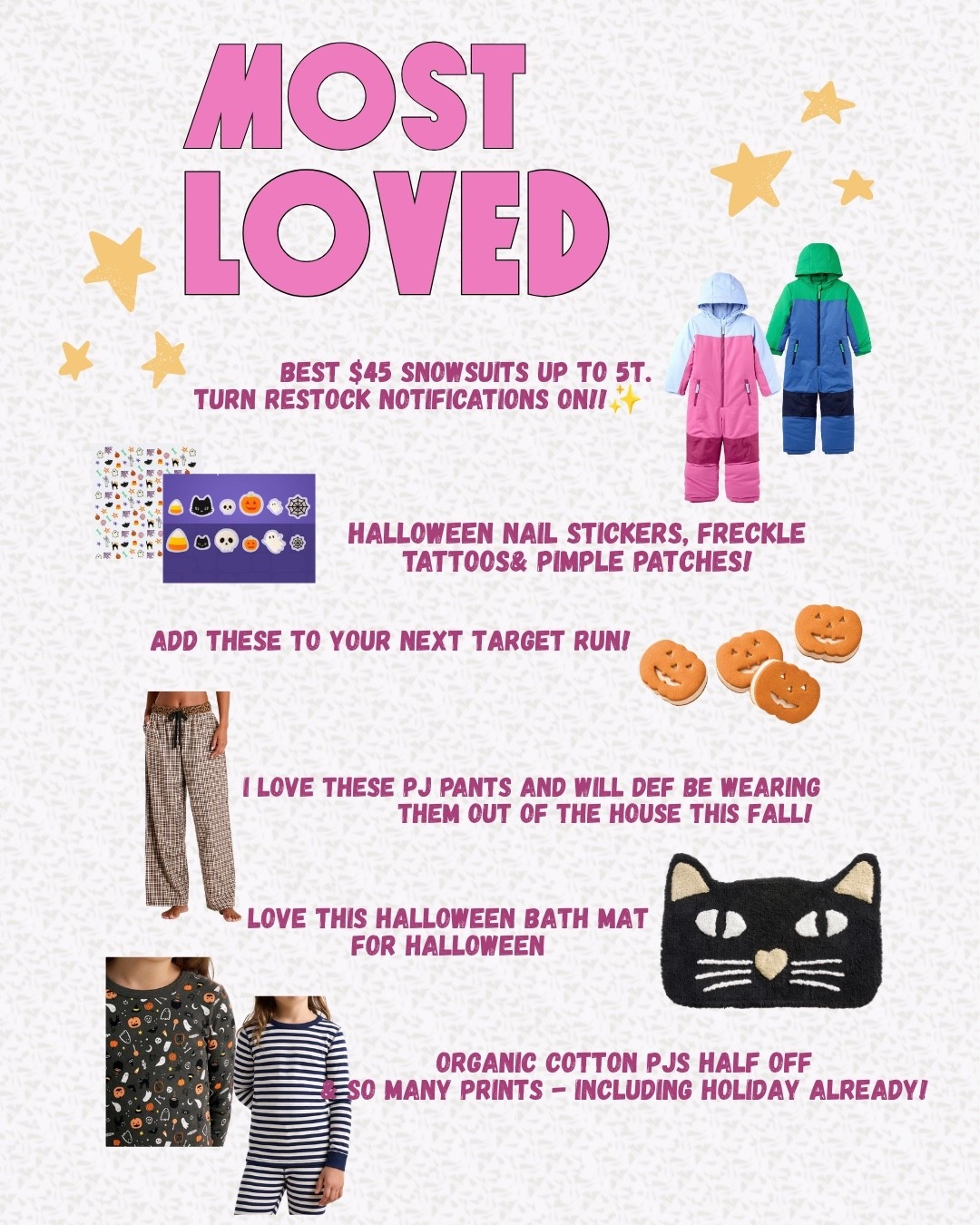 Last weeks most loved! #halloween #targetfinds #halloweenbeauty #beauty #festivefinds

#LTKmomlife #LTKSeasonal #LTKKids