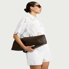 F&F Pure Cotton Cutwork Co-ord Shirt in White | Tesco F&F