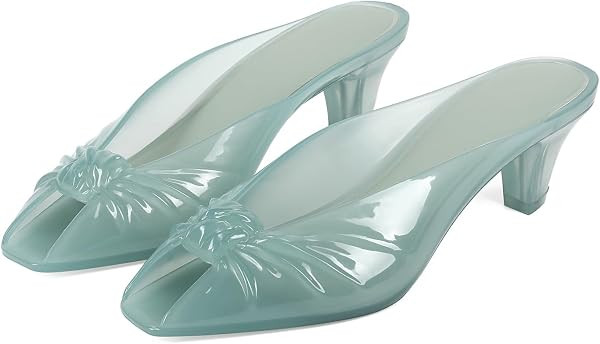 Jelly Mules Kitten Heel Jelly Sandals for Women | Amazon (US)