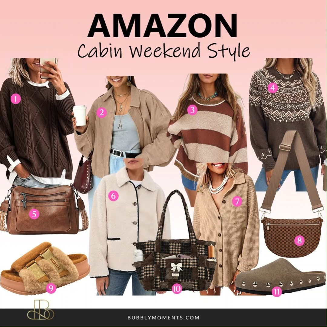 Cozy cabin weekends are calling! 🍂🤎 These cute and comfy Amazon finds are perfect for a relaxing getaway, from cozy sweaters and easy layers to denim and boots. Mix and match these pieces for effortless fall looks that are perfect for coffee runs, scenic walks, and cozy nights by the fireplace. 🍁✨
Tap through to shop your favorite cabin weekend styles and save this collection for your next getaway! 🛍️
#LTKootd #LTKStyle #LTKFinds #CabinWeekend #CabinStyle #FallFashion #FallStyle #FallOutfits #CozyStyle #CozyOutfits #WeekendGetaway #WomensFashion #WomensStyle #AmazonFashion #AmazonFinds #AmazonStyle #FallWardrobe #FallEssentials #OutfitInspiration 

 