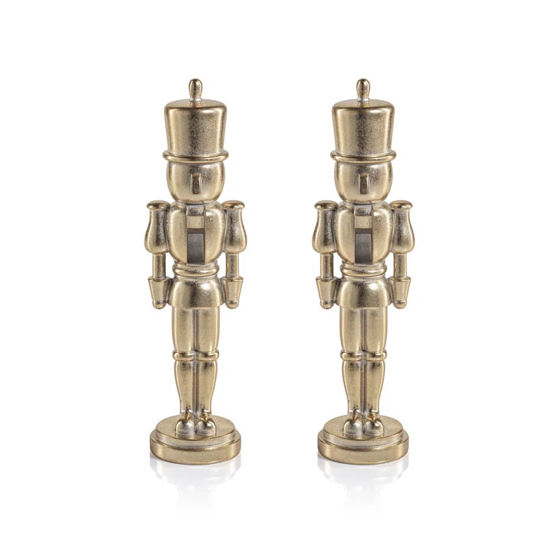 Latitude Run® Hartwin 2-Piece Set Metallic Decorative Nutcracker Figurines | Wayfair | Wayfair North America