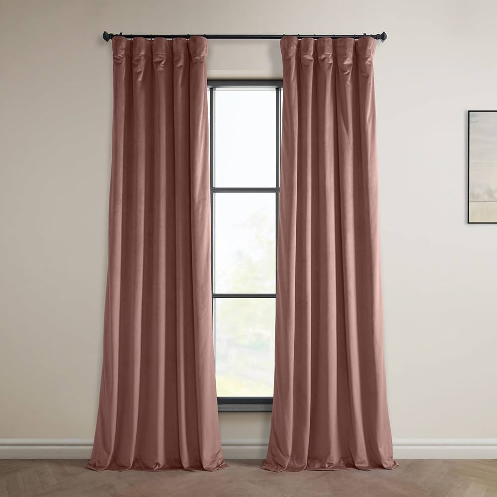 HPD Half Price Drapes Heritage Plush Velvet Curtains 84 Inches Long Room Darkening Curtains for B... | Amazon (US)