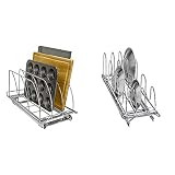 Lynk Professional Slide Out Organizer Kitchen Cabinet Rack, 10w x 21d x 9.6h -inch, Chrome & Slide O | Amazon (US)