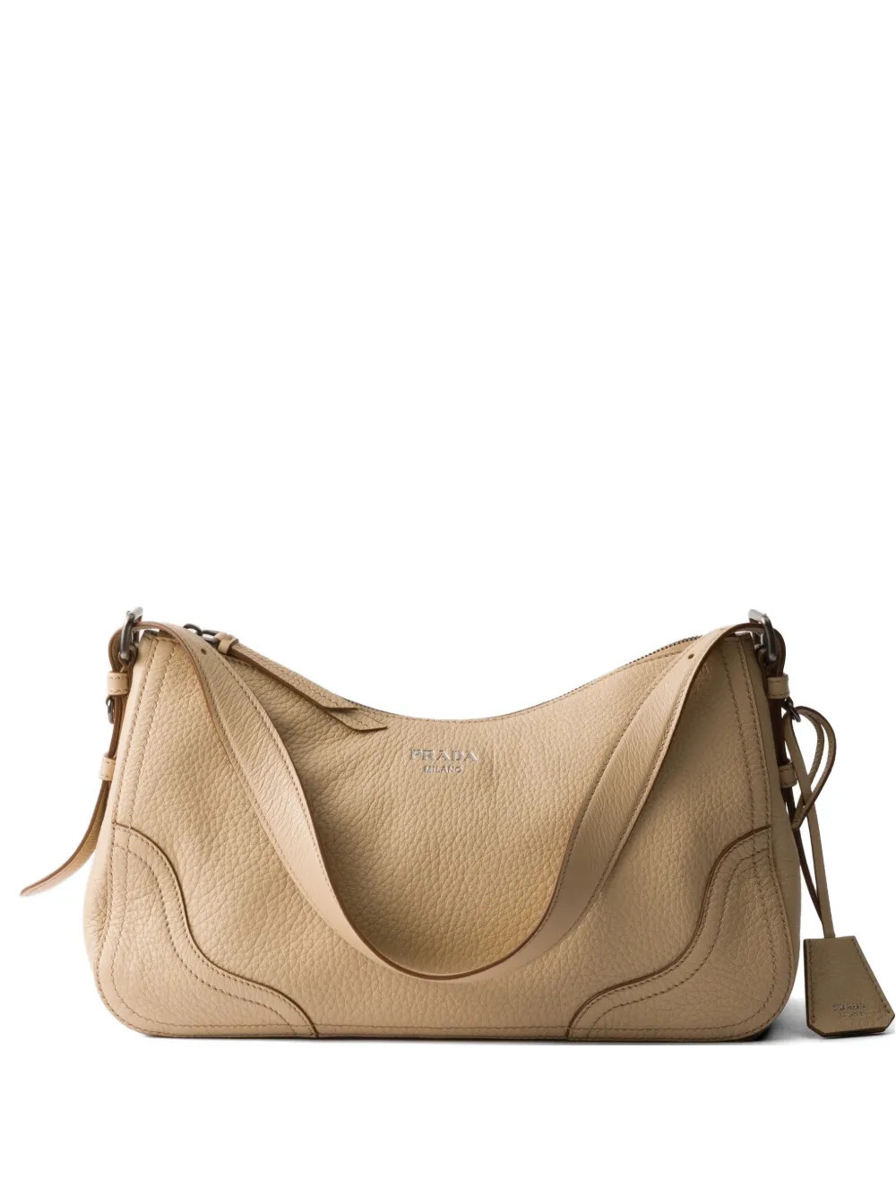 Prada Aimèe large leather shoulder bag - Neutrals | Farfetch Global