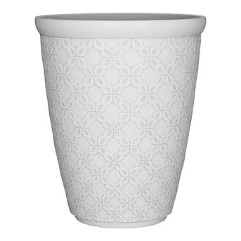allen + roth 14.96-in W x 18.94-in H White Resin Contemporary/Modern Indoor/Outdoor Planter | Lowe's