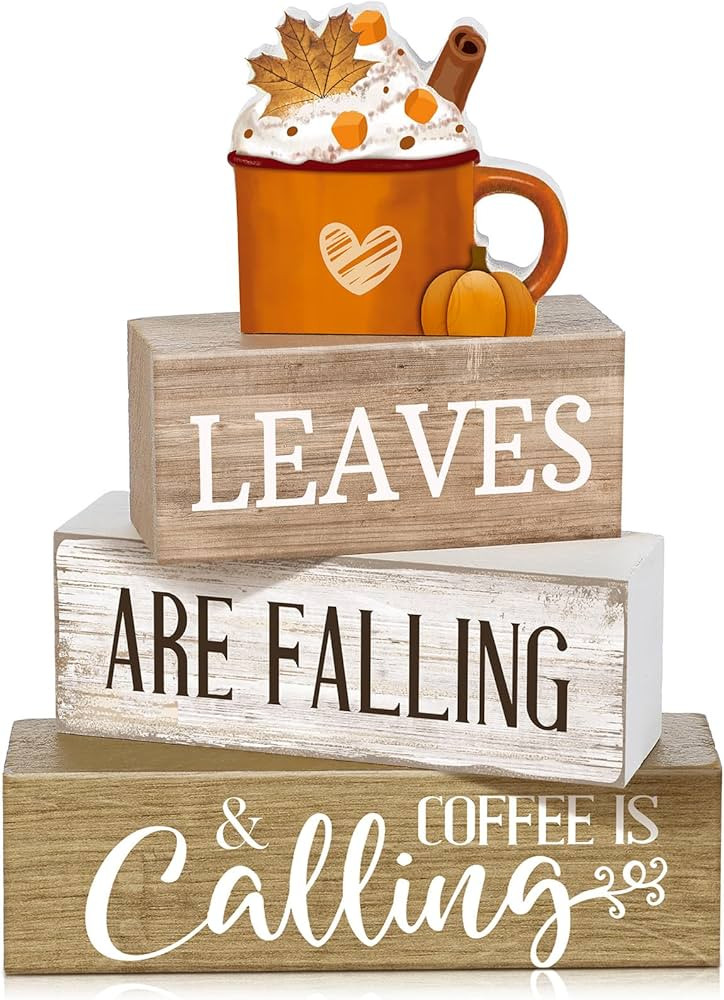 4 Pcs Fall Decorations for Home Thanksgiving Tiered Tray Decor Fall Tabletop Decor Thanksgiving C... | Amazon (US)