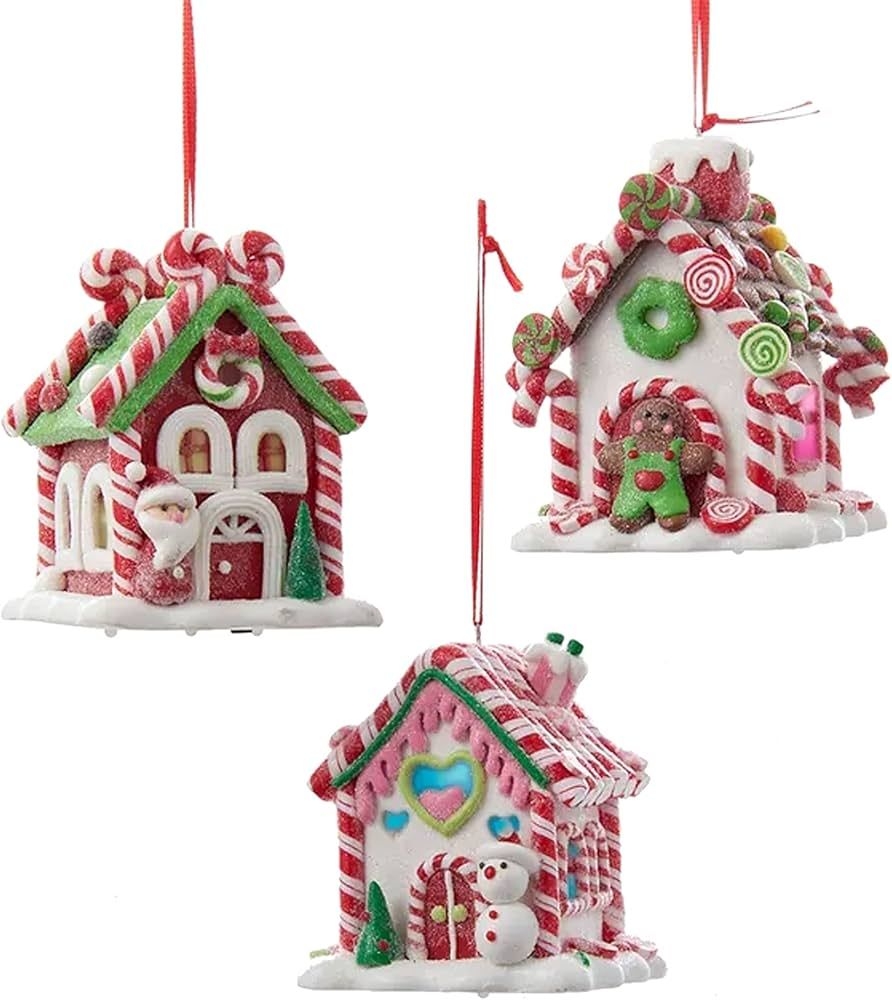 Kurt Adler Claydough LED Gingerbread Houses - 3 Assorted (3.5 Inches) | Amazon (US)